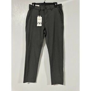 Zara Men Charcoal Grey Dress Pants Slim Fit New With Tags Size 38